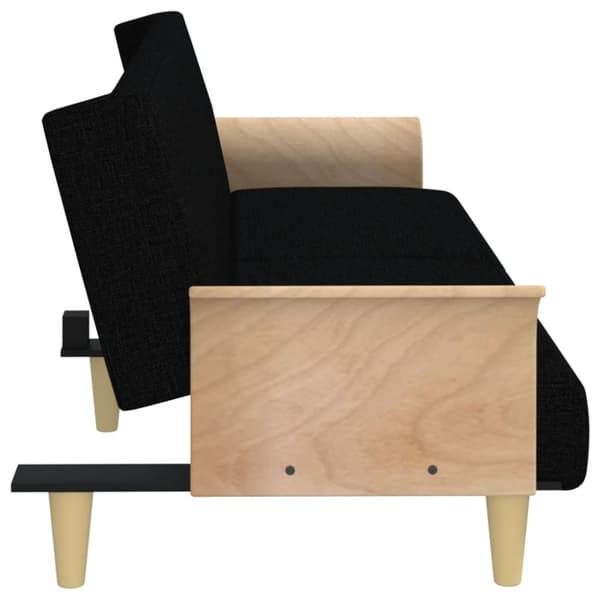 vidaXL Bäddsoffa med armstöd svart tyg