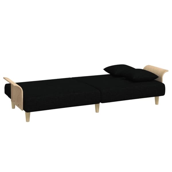 vidaXL Bäddsoffa med armstöd svart tyg