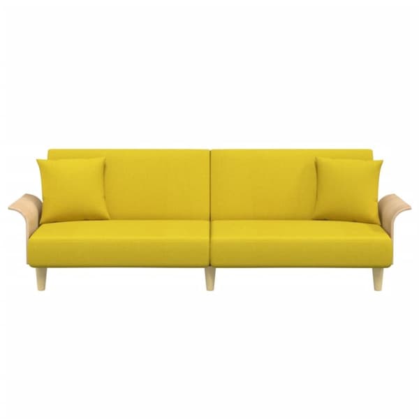 vidaXL Bäddsoffa med armstöd ljusgul tyg