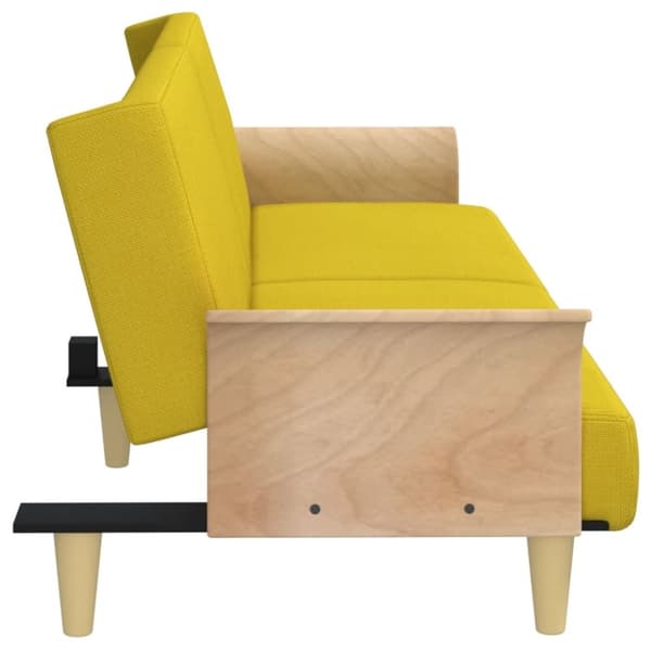 vidaXL Bäddsoffa med armstöd ljusgul tyg