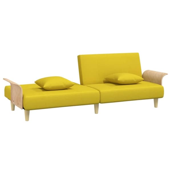 vidaXL Bäddsoffa med armstöd ljusgul tyg