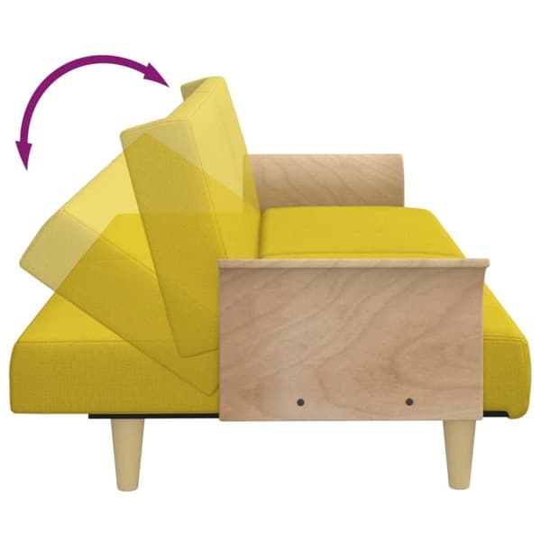 vidaXL Bäddsoffa med armstöd ljusgul tyg