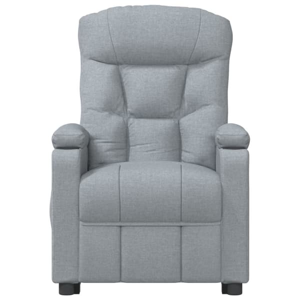 vidaXL Elektrisk reclinerfåtölj ljusgrå tyg