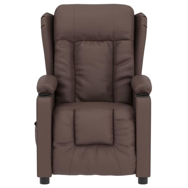 vidaXL Elektronisk reclinerfåtölj brun konstläder