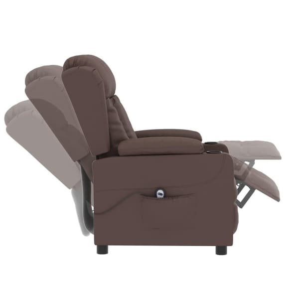 vidaXL Elektronisk reclinerfåtölj brun konstläder