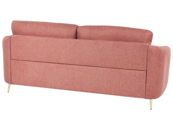 Sohva vaaleanpunainen 203 x 88 x 86 cm kangas vaneri metalli kolmelle retro