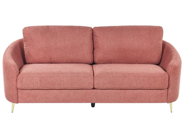 Sohva vaaleanpunainen 203 x 88 x 86 cm kangas vaneri metalli kolmelle retro