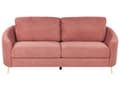 Miniatyrbild 6 av 11: Soffa Rosa Tygklädsel Guldben 2-sits Retro