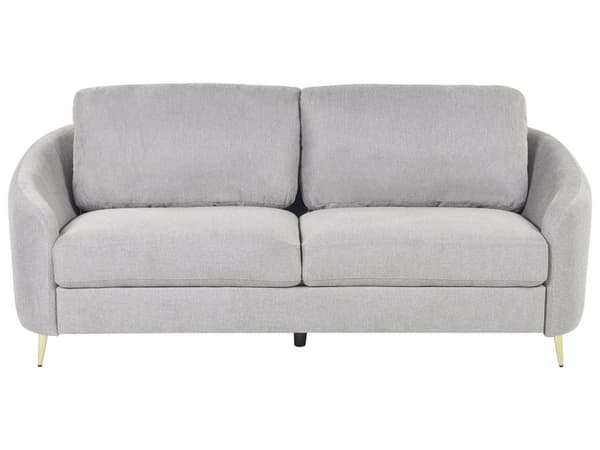 Sofa Grå Stof Polstring Guld Ben 3 pers. sofa Retro