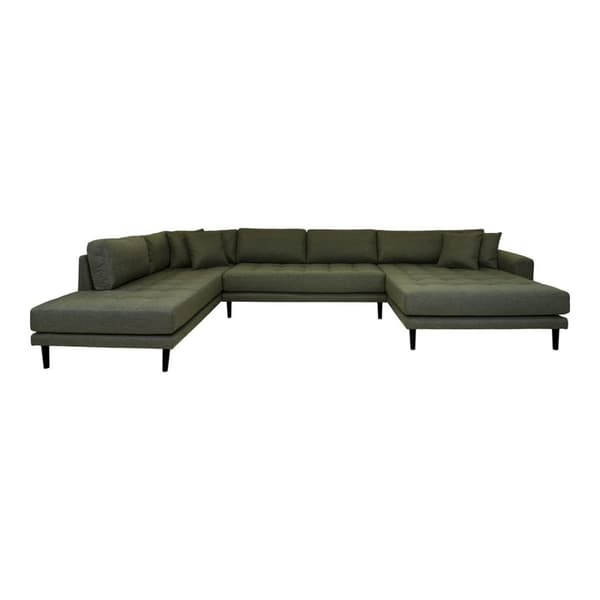 Lido soffa U-soffa högervänd 4 kuddar grön.
