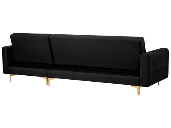 Kulmavuodesohva musta 267 x 168 x 83 cm samettiverhoilu metalli vaneri neljälle vasen moderni
