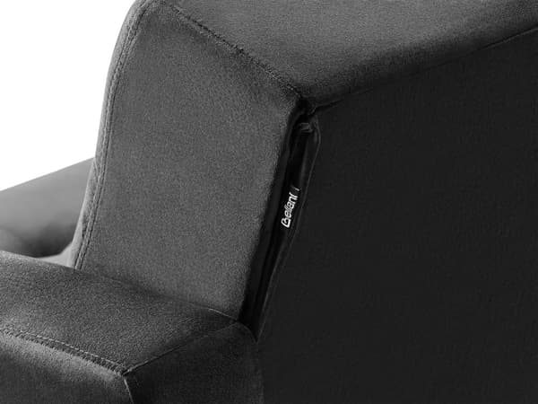 Sofa Seng Sort Velour Tuftet Stof Moderne Stue Modulopbygget 3 Sæder Guld Ben Moderne Stil