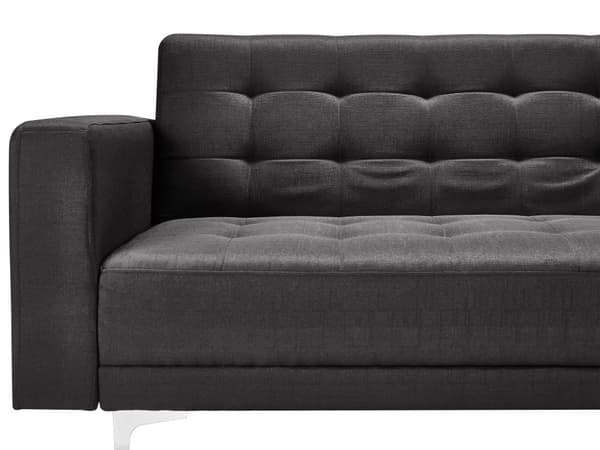 Bäddsoffa Svart Sammet Tuftad Modern Vardagsrum Modulär 3-sits Guldben