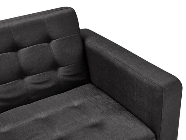 Bäddsoffa Svart Sammet Tuftad Modern Vardagsrum Modulär 3-sits Guldben