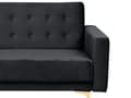 Miniatyrbillede 8 af 10: Hjørnesofa med Chaiselong Sort Velour 5 Personers Sovesofa Open End Moderne Midtermodul Tuftet Sofa med Sovefunktion til Stue Indretning