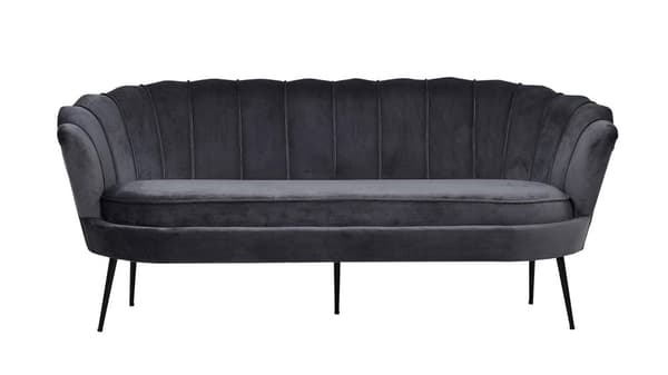 Nice soffa 3-sits velour grå.