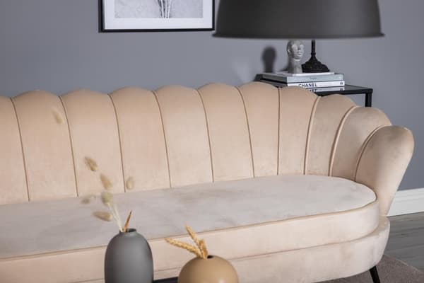 Nice sofa 3 personers velour beige.