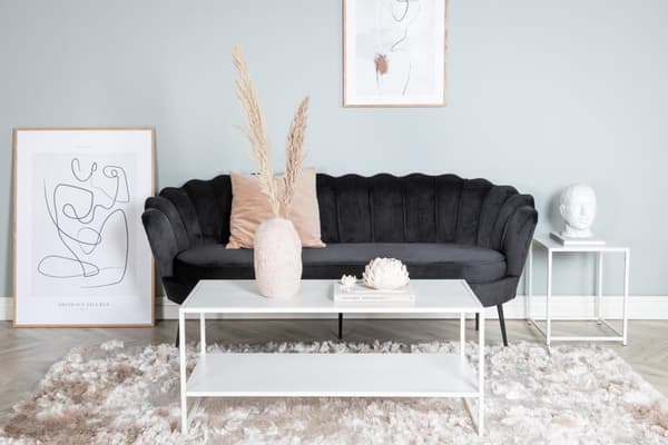 Nice sofa 3 seter velour svart.