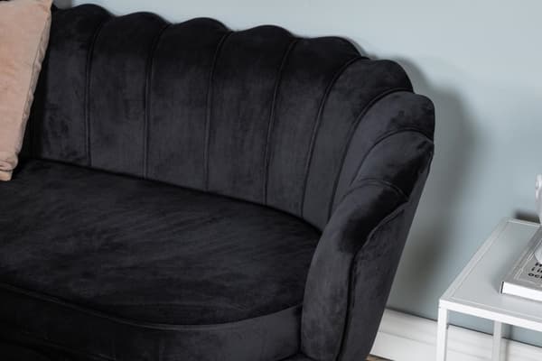 Nice sofa 3 seter velour svart.