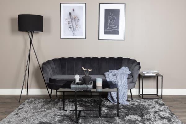 Nice sofa 3 seter velour grå.