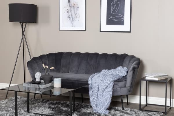 Nice sofa 3 seter velour grå.