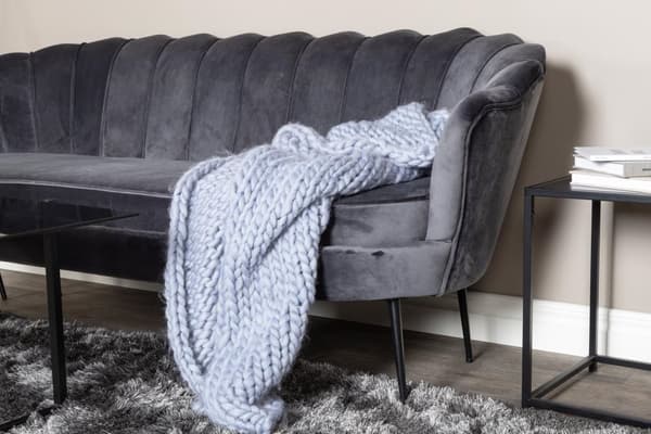 Nice sofa 3 seter velour grå.