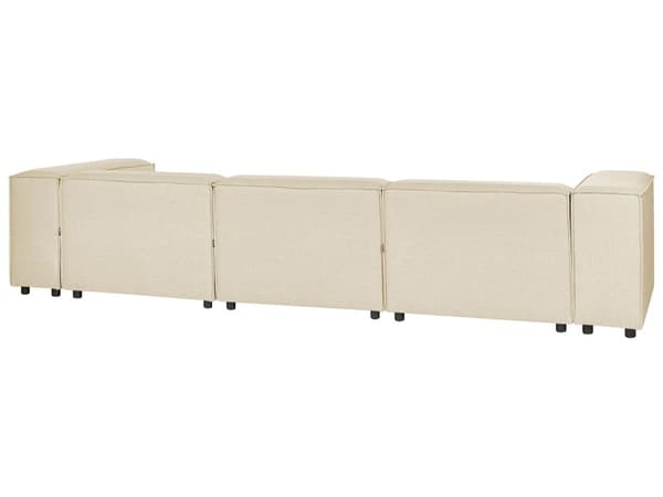 Kulmasohva beige kolmelle pellavaverhoilu oikea modulaarinen moderni skandinaavinen