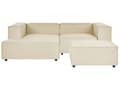 Pikkukuva 1 / 11: Kulmasohva beige kahdelle pellavaverhoilu oikea rahi modulaarinen moderni skandinaavinen