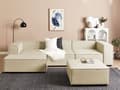 Pikkukuva 2 / 11: Kulmasohva beige kolmelle pellavaverhoilu oikea rahi modulaarinen moderni skandinaavinen