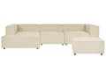 Pikkukuva 1 / 11: Kulmasohva beige kolmelle pellavaverhoilu oikea rahi modulaarinen moderni skandinaavinen