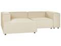 Pikkukuva 4 / 11: Kulmasohva beige kahdelle pellavaverhoilu oikea modulaarinen moderni skandinaavinen