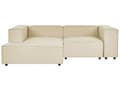 Pikkukuva 1 / 11: Kulmasohva beige kahdelle pellavaverhoilu oikea modulaarinen moderni skandinaavinen