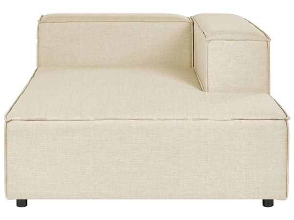 Modulær sofa beige lin 3-seter venstre med fotskammel seksjons hjørnesofa med svarte ben moderne stue