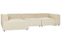 Miniatyrbilde 4 av 11: Modulær Hjørnesofa Beige Lin 3-seters Høyrevendt med Svarte ben Moderne Stue