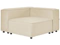 Miniatyrbilde 10 av 11: Modulær Hjørnesofa Beige Lin 3-seters Høyrevendt med Svarte ben Moderne Stue