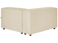 Miniatyrbilde 11 av 11: Modulær Hjørnesofa Beige Lin 3-seters Høyrevendt med Svarte ben Moderne Stue