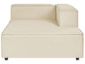 Miniatyrbilde 6 av 11: Modulær venstre sofa beige lin 2-seters hjørnesofa med fotskammel svarte ben moderne stue