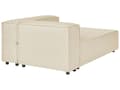 Miniatyrbilde 8 av 11: Modulær venstre sofa beige lin 2-seters hjørnesofa med fotskammel svarte ben moderne stue