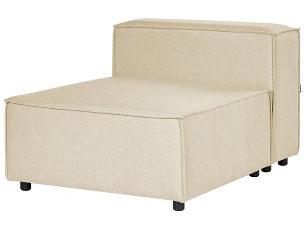 Modulär Soffa Högervänd Beige Linne 3-sitsig Hörnsoffa med Svarta ben Modernt Vardagsrum