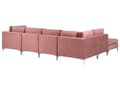 Miniatyrbild 5 av 11: Modulär Soffa Rosa med Fotpall Sammet U-formad 6-sits Silver Metall Ben Glam