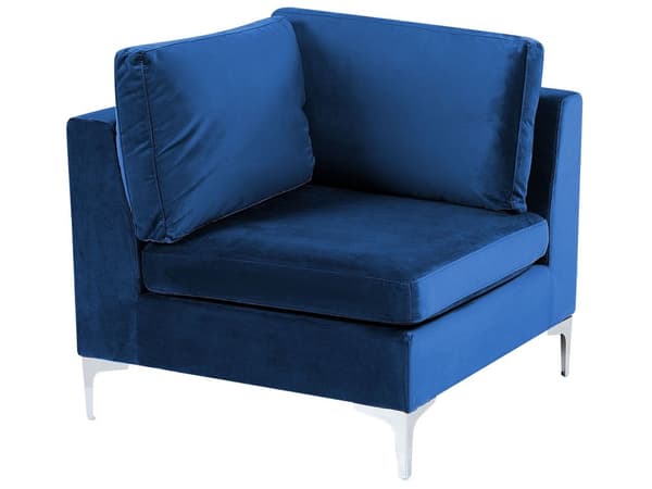 Kulmasohva laivastonsininen 300 x 84 x 235 cm sametti metalli puu kuudelle moduuli vasen rahi moderni