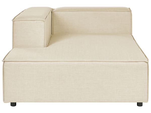 Modulær 2 Personers Højre Sofa Beige Hør Hjørnesofa med Skammel Sorte Ben Moderne Stue
