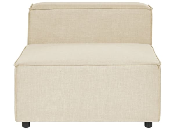 Modulær 2 Personers Højre Sofa Beige Hør Hjørnesofa med Skammel Sorte Ben Moderne Stue