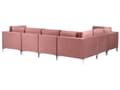 Miniatyrbillede 5 af 11: Hjørnesofa Lyserød Velour Forkromet Metalben 6 Personers Designer Blød Moderne Sofa med Fodskammel til Stue Modulsofa Indretning Høj Kvalitet