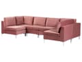 Miniatyrbillede 4 af 11: U Sofa Lyserød Velour Forkromet Metalben 6 Personers Designer Blød Klassisk Sofa Moderne Modulsofa til Stue Indretning Høj Kvalitet