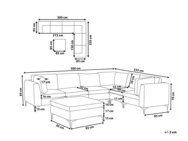 Hjørnesofa Lyserød Velour Forkromet Metalben 6 Personers Designer Blød Moderne Sofa med Fodskammel til Stue Modulsofa Indretning Høj Kvalitet