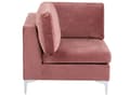 Miniatyrbillede 8 af 11: Hjørnesofa Lyserød Velour Forkromet Metalben 6 Personers Designer Blød Moderne Sofa med Fodskammel til Stue Modulsofa Indretning Høj Kvalitet