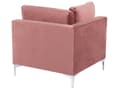 Miniatyrbillede 9 af 11: Hjørnesofa Lyserød Velour Forkromet Metalben 6 Personers Designer Blød Moderne Sofa med Fodskammel til Stue Modulsofa Indretning Høj Kvalitet