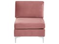 Miniatyrbillede 10 af 11: Hjørnesofa Lyserød Velour Forkromet Metalben 6 Personers Designer Blød Moderne Sofa med Fodskammel til Stue Modulsofa Indretning Høj Kvalitet