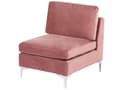 Miniatyrbillede 11 af 11: Hjørnesofa Lyserød Velour Forkromet Metalben 6 Personers Designer Blød Moderne Sofa med Fodskammel til Stue Modulsofa Indretning Høj Kvalitet